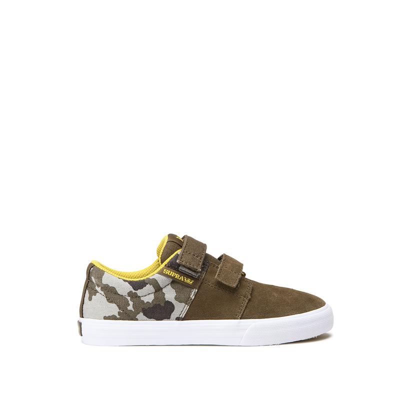 Supra STACKS II VULC VELCRO Sneaker Low Kinder Camouflage / Olivgrün Deutsch FAZXJ4127